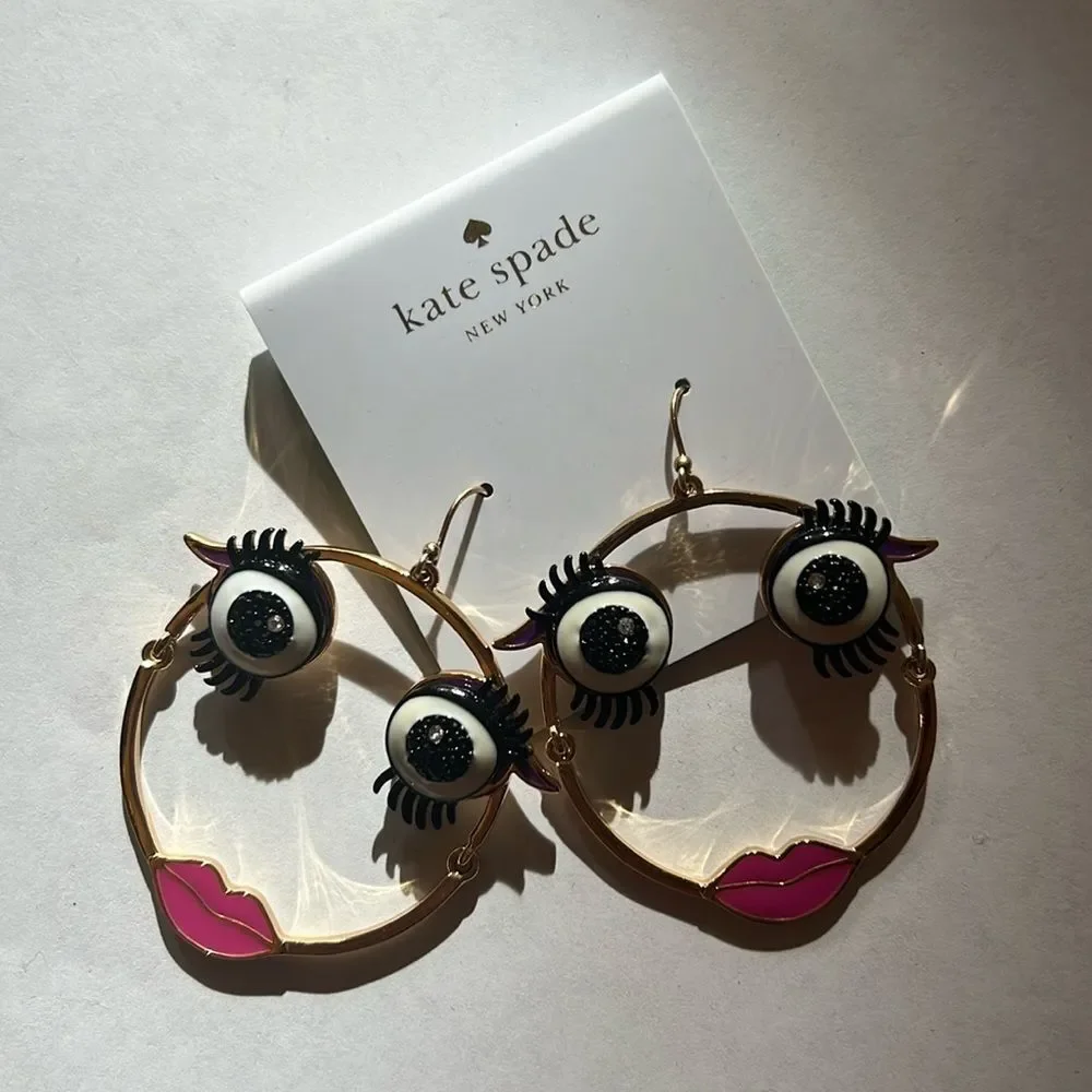 Kate spade face hoop earrings